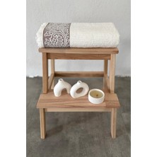 Sevim Bambu Banyo Havlusu - Püsküllü & Ekstra Yumuşak & Süper Emici - 70X140 cm - Ekru