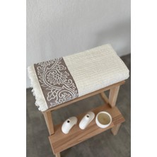 Sevim Bambu Banyo Havlusu - Püsküllü & Ekstra Yumuşak & Süper Emici - 70X140 cm - Ekru