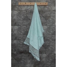 Sevim Püsküllü & Bordürlü Banyo Havlusu - Bambu & Pamuk - Ekstra Yumuşak - 70X140 cm - Mint