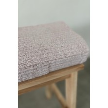 Sevim Püsküllü Bambu Banyo Havlusu - Lila Renk Ekstra Yumuşak Havlu - 70X140 cm - Kabartma Bordürlü