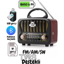 MN6 S-09 Nostaljik Mini Radyo,tws Destekli.radyo Müzik Kutusu-Radyo Müzik ÇALAR.18650 Li Pil