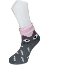 Look Socks Kadın Dikişsiz 4'lü Desenli Bot Çorabı