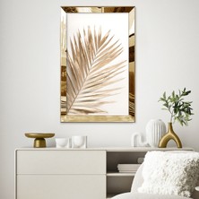 Zevahir Mobilya Dekorasyon Gold Aynalı Pleksi Çerçeveli Altın Yaprak Tablosu