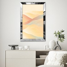 Zevahir Mobilya Dekorasyon Gümüş Aynalı Pleksi Çerçeveli Renkli Soyut Dalgalar Tablosu