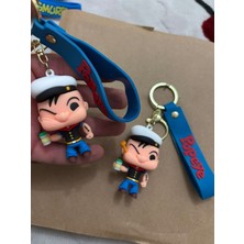 Chipper Popeye Keychain - Popeye Anahtarlık Karikatür - Çanta Araba Anahtarlığı Lüx Büyük Model Slikonlu