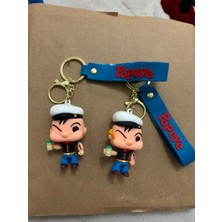 Chipper Popeye Keychain - Popeye Anahtarlık Karikatür - Çanta Araba Anahtarlığı Lüx Büyük Model Slikonlu