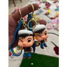 Chipper Popeye Keychain - Popeye Anahtarlık Karikatür - Çanta Araba Anahtarlığı Lüx Büyük Model Slikonlu