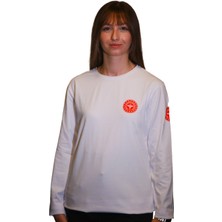 A Kalite 112UZUN Kollu Beyaz Renk Sweat Unisex Modeli
