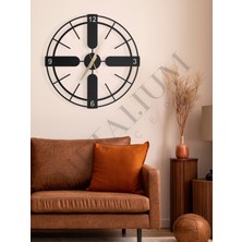 Metalium Concept Dekoratif Sessiz Siyah Metal Duvar Saati 45X45CM
