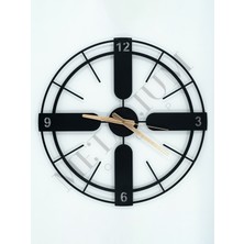 Metalium Concept Dekoratif Sessiz Siyah Metal Duvar Saati 45X45CM