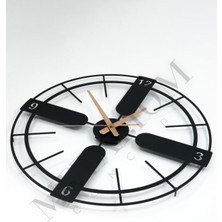 Metalium Concept Dekoratif Sessiz Siyah Metal Duvar Saati 45X45CM