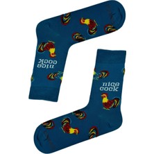 Carnaval Socks Nice Cock yazılı Horoz Desenli Soket Çorap
