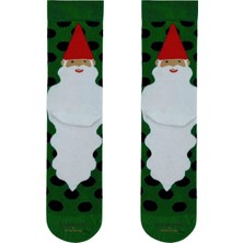 Carnaval Socks Noel Baba Desenli Yeşil Renkli Soket Çorap