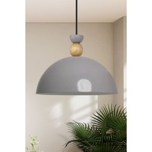 Woodhub Yimpi Gri Avize Tekli Sarkıt Salon Mutfak Kuaför Cafe Lamba Dekoratif Aydınlatma Pastane