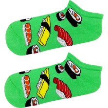 Carnaval Socks Sushi Desenli Yeşil Renkli Patik Çorap