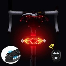 Streak Bisiklet Scooter Dönüş Sinyali 5 Farklı Işık Şarjlı Arka LED Uyarı Işığı Uzaktan Kumanda