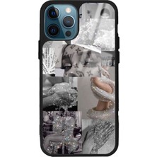 S-Case iPhone 14 Pro Silver Sticker Tasarımlı Glossy Telefon Kılıfı