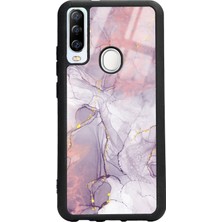 S-Case General Mobile Gm 20 Pro Fuşya Mermer Tasarımlı Glossy Telefon Kılıfı Uyumlu