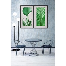 Nur Metal Alvin 80 x 80 London Sandalye Takımı 2 Kişilik Mutfak Masası - Yemek Masası - Siyah Mermer