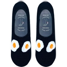 Carnaval Socks Yumurta Desenli Siyah Renkli Kaymaz Slikonlu Babet Çorap