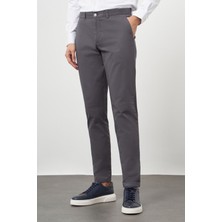 Morven  Erkek Antrasit Pamuk Yan Cep Slim Fit Chino Pantolon
