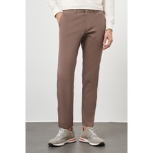 Morven  Erkek Kahve Pamuk Yan Cep Slim Fit Chino Pantolon