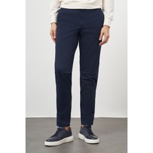 Morven  Erkek Lacivert Pamuk Yan Cep Slim Fit Chino Pantolon