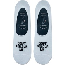 Carnaval Socks Don't Follow Me Yazılı Beyaz Renkli Kaymaz Slikonlu Babet Çorap