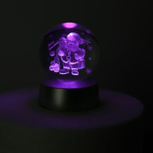 Piraye Gift Yılbaşı Tasarımlı Noel  Baba Kristal  Küre  Gece Lambası