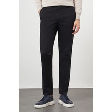 Morven  Erkek Siyah Pamuk Yan Cep Slim Fit Chino Pantolon