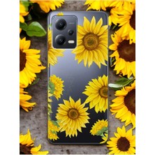 S-Case Xiaomi Redmi Note 12 Pro 5g Ayçiçeği Tasarımlı Şeffaf Telefon Kılıfı