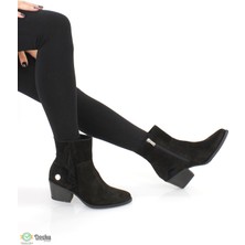 Mammamia Kadın  Deri Topuklu Western Süet Bot M25/KB1690