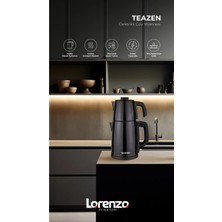 Lorenzo Teazen 2000 W Çelik Elektrikli Çay Makinesi Siyah