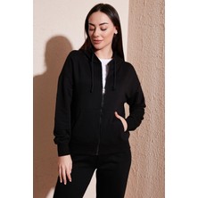 Fashıon Frıends Kadın Fermuarlı Kapüşonlu Sweat 24K0852K1