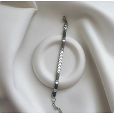 Minne Jewelry Çelik Balıksırtı Bileklik - Gümüş Renk Balıksırtı Bileklik - Çelik Bileklik - Gülüş Renk Çelik Bileklik - Silver Çelik Bileklik - Balıksırtı Bileklik