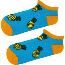 Carnaval Socks Ananas Desenli Mavi Renkli Patik Çorap