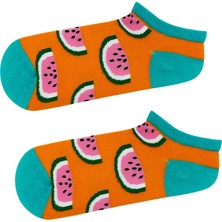 Carnaval Socks Karpuz Dilimi Desenli Turuncu Patik Çorap