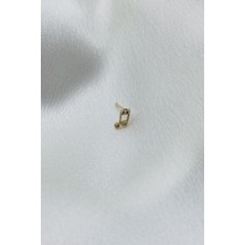 Gold Piedra Müzik Notalı 14 Ayar Altın Taşlı Hızma