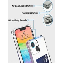 Kılıforyum Apple iPhone 16 Kılıf Kartlıklı Baskılı Köşe Koruma Tasarımlı Şeffaf G-Kart Kılıf