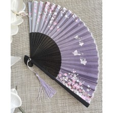 Bambu Çiçek Desenli Yelpaze A523