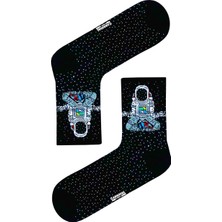 Carnaval Socks Meditasyon Yapan Astronot Desenli Soket Çorap