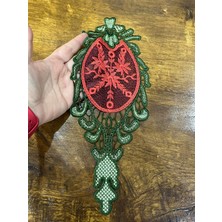 Gönülden Tasarım Nakış İşleme Güpür Arma Dikiş Aplike 30 x 12 cm