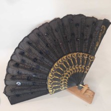 - Şık Siyah Pullu Latin Yelpaze