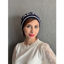 Lacivert Yazılı Yumuşak Unisex Bere