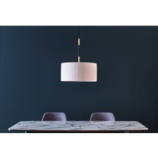 Woodhub Mimosa Modern Tasarım Pirinç Detaylı Pilili Başlıklı Avize 60  cm