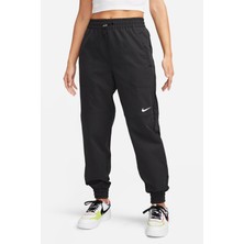 Nike Sportswear Swoosh Woven Women's Pant Black Kadın Eşofman Altı Siyah