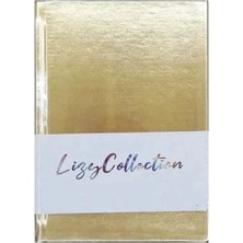 Lizy Ayna Kapak Defter 14X20 168 Yaprak Çizgili Gold