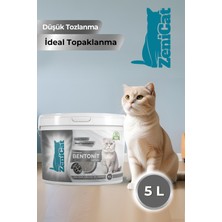 Zenicat Aktif Karbonlu Kedi Kumu Ince Taneli Doğal Bentonit 5 Lt