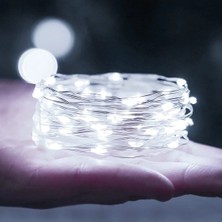 BYSHOME 10 Adet 3 Metre Günışığı Renk Pil ile Çalışan Peri LED  Dekoratif ve Şık Aydınlatma