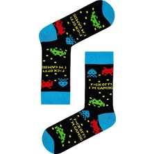 Carnaval Socks F.ck Off I Am Gaming Desenli Renkli Soket Çorap